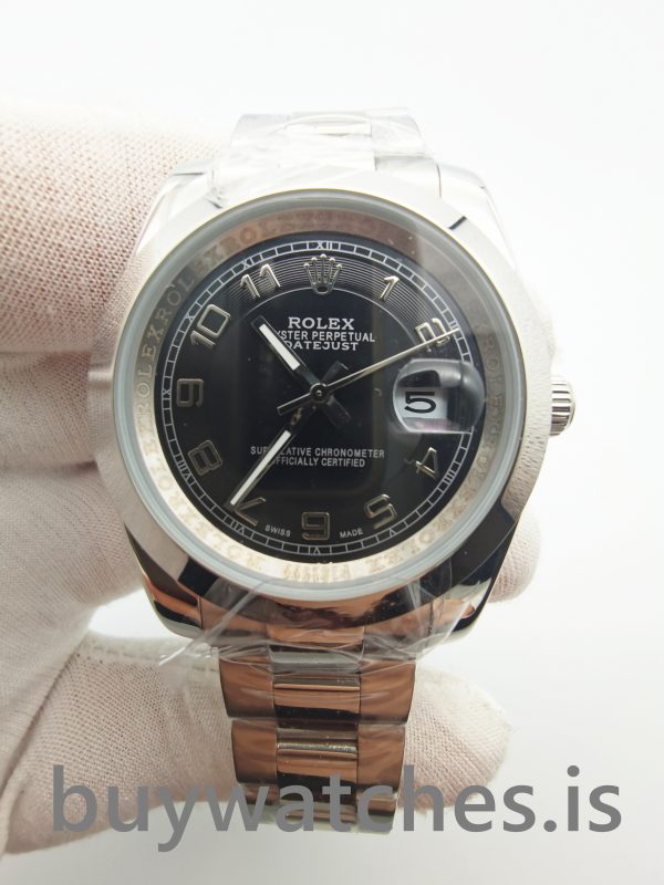 Rolex Datejust 116200 36mm Czarny automatyczny zegarek ze stali nierdzewnej 904L