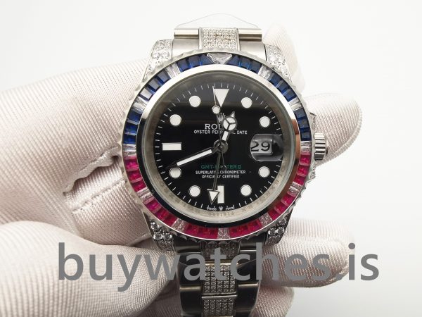 Rolex GMT-Master Ii 116759 Czarny męski automatyczny zegarek z diamentami 40 mm