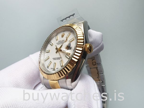 Rolex Datejust Oyster White Stk Asian 2813 Męski biały automatyczny zegarek