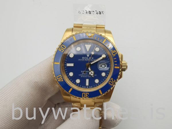 Rolex Submariner 116618LB Męski zegarek z niebieską tarczą 40 mm