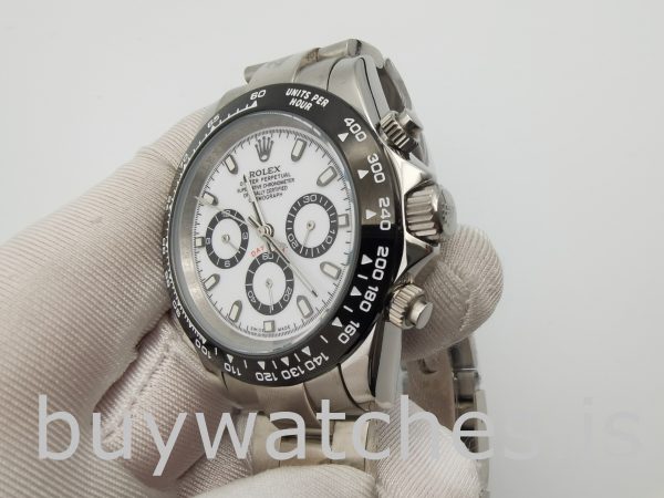 Rolex Daytona 116500 Męski 40-milimetrowy automatyczny zegarek 4130 z białą tarczą