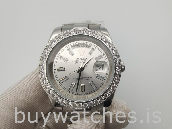Rolex Day-Date 228349RBR Silver Dial 40 mm Męski automatyczny zegarek