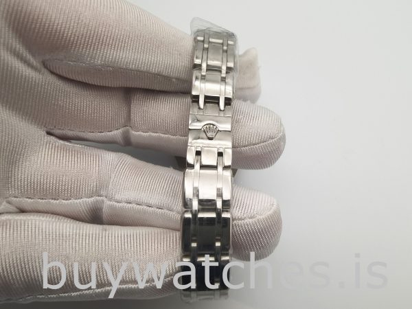 Rolex Datejust 81339 White Dial 34mm Damski zegarek z 31 kamieniami