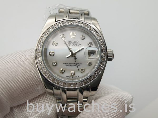 Biały złoty Dial Ladys 29mm Automatyczny zegarek