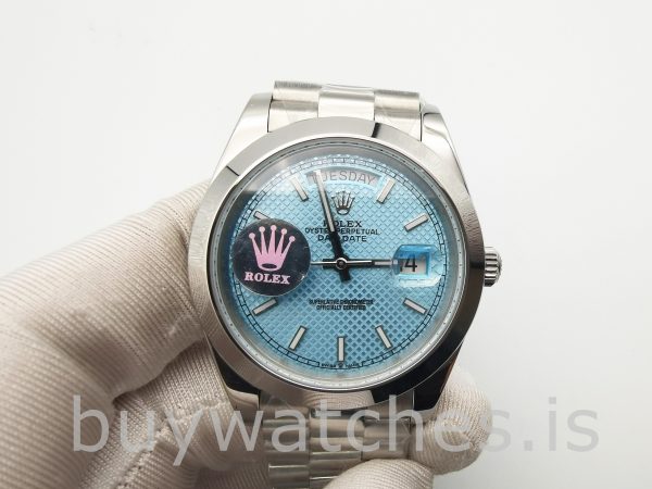 Rolex Day-Date Niebieski automatyczny zegarek Stk Smth Men 40mm 3255