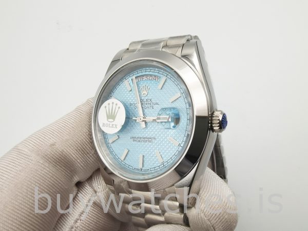 Rolex Day-Date Niebieski automatyczny zegarek Stk Smth Men 40mm 3255