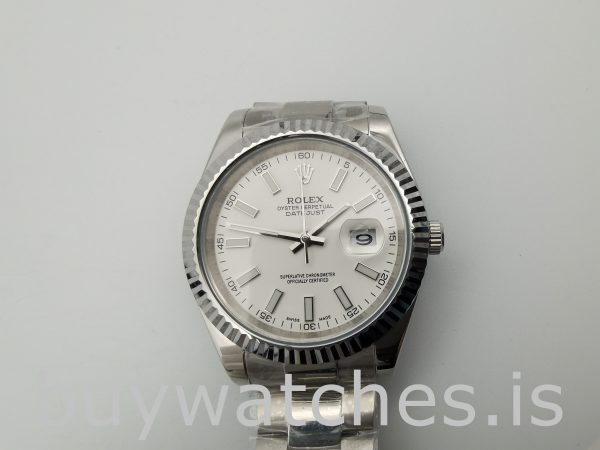 Rolex Datejust 116300 Męski automatyczny zegarek ze stali 41 mm z białą tarczą