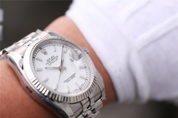 Rolex Datejust 116234 Replica Biała tarcza 36mm Damski zegarek