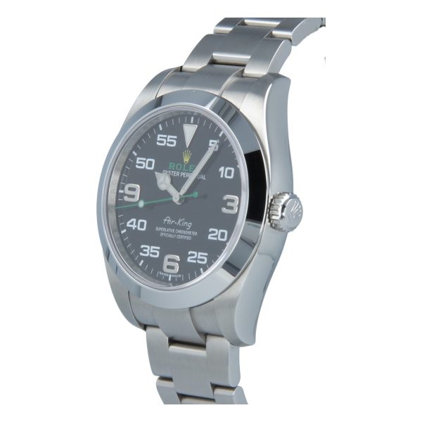 Rolex Air-King 116900 Replica Męski zegarek z czarną tarczą 40 mm