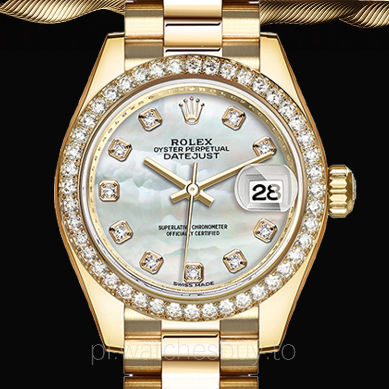 Rolex Datejust 28mm Złoty ton Znajdź Idealny Repliki Zegarków W Naszym Sklepie